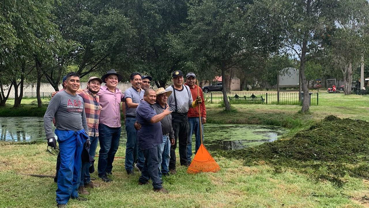 Inician primera etapa de limpieza y mantenimiento en el Santuario del Ajolote en Zacatelco