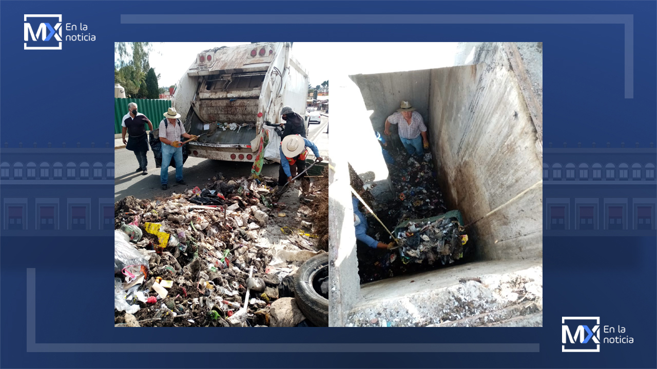 Extrae Ayuntamiento de Tlaxcala toneladas de basura de registro profundo