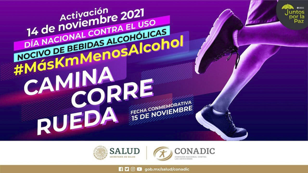 Secretaría de Salud invita a la 1ª Carrera virtual Más Km Menos Alcohol