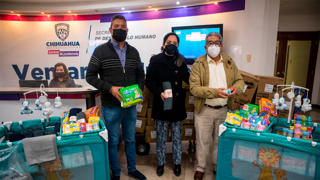 Entrega Desarrollo Humano y Bien Común insumos de cuidado infantil al municipio de López