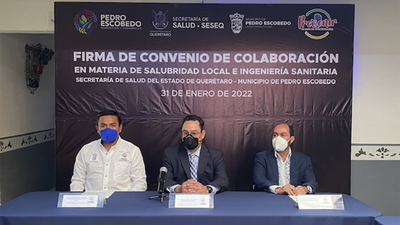 SESA y Pedro Escobedo firman convenio en materia de salubridad e ingeniería sanitaria