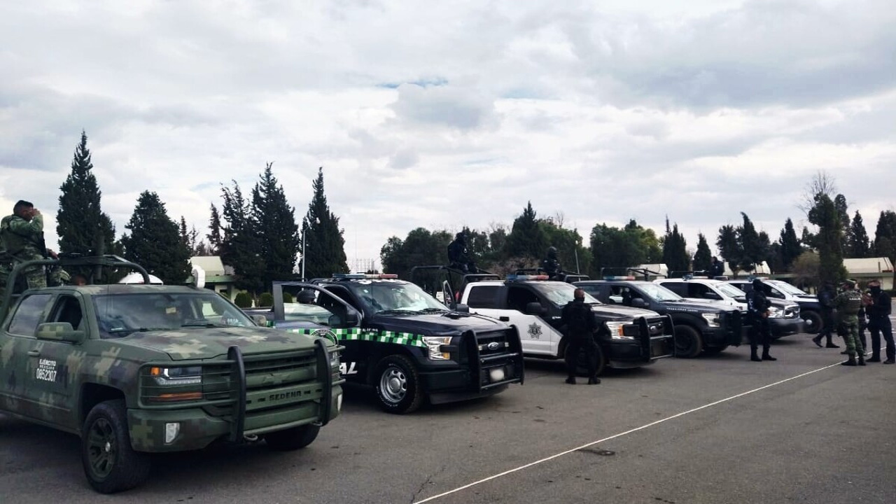 Personal militar y policías Estatal y Municipal desmantelan un campamento en Pánuco, Zacatecas