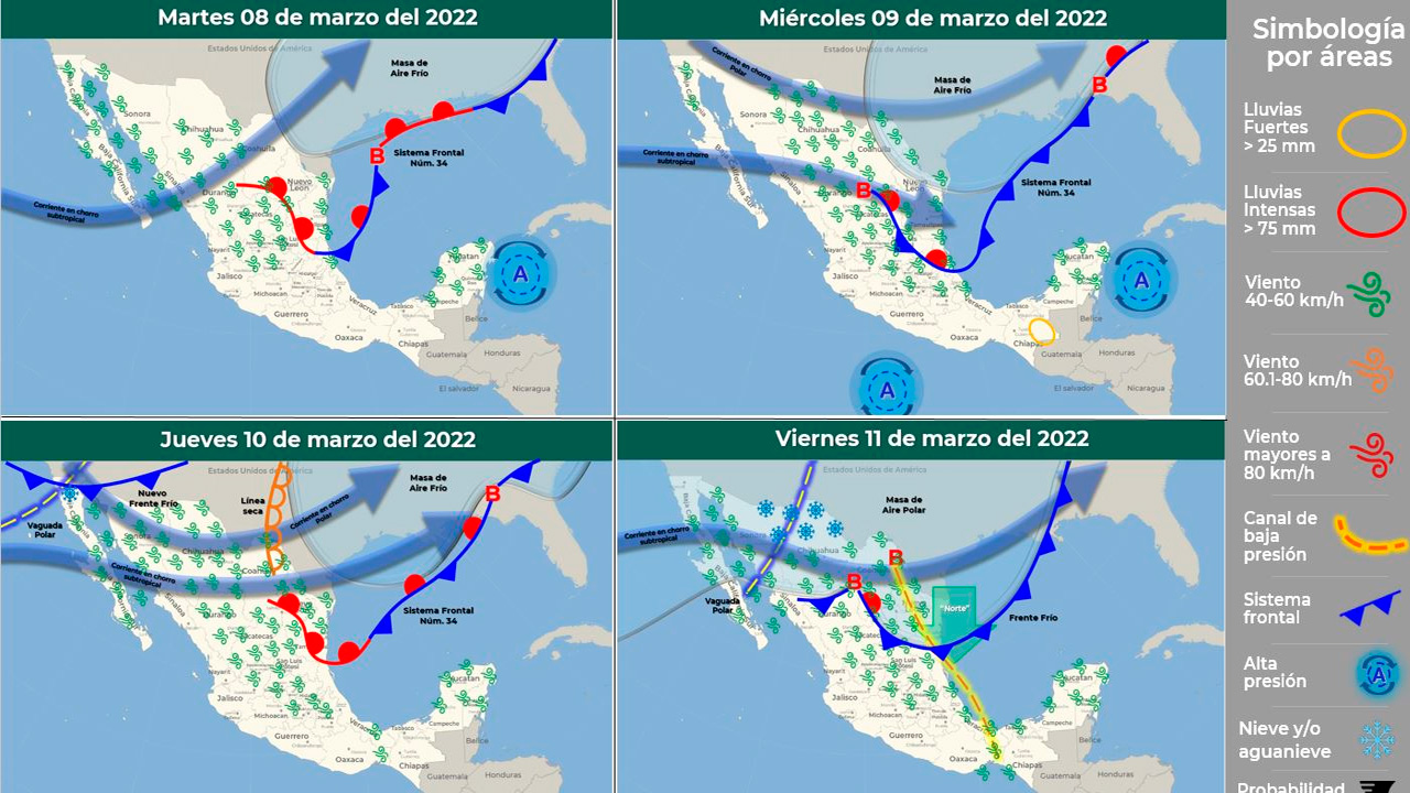 Emite Protección Civil Estatal aviso preventivo por bajas temperaturas, vientos y posible caída de nieve en la entidad del Estado de Chihuahua