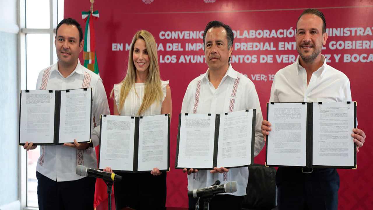 Veracruz y Boca del Río firman convenio con Gobierno del Estado para cobro de predial