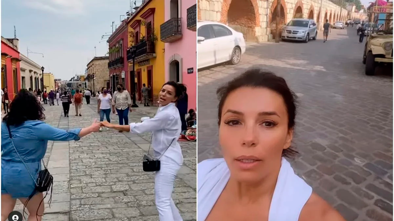 Eva Longoria disfruta del andador turístico de Oaxaca y baila al ritmo de Selena