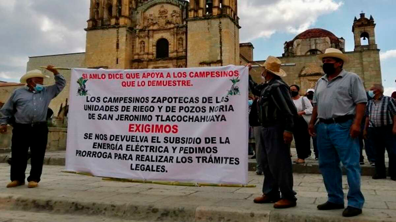 Campesinos de Oaxaca exigen a CFE que regrese subsidio para riego; pasaron de pagar 3 mil a 30 mil pesos