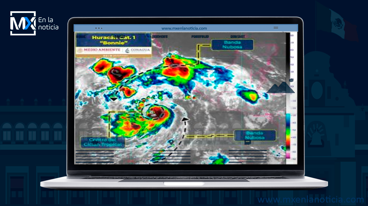 Se desplaza huracán “Bonnie” paralelo a las costas de Oaxaca