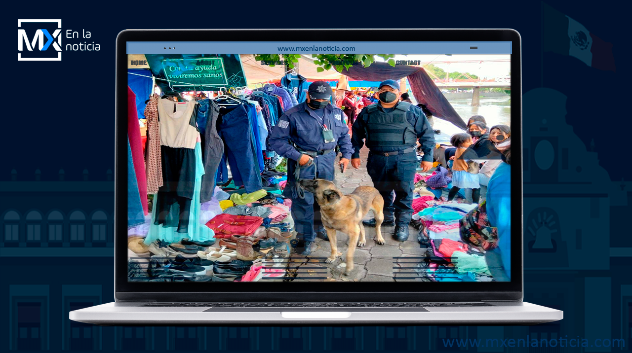 Agrupamiento Canino K9 aporta a la seguridad en el Tianguis Sabatino de la Capital