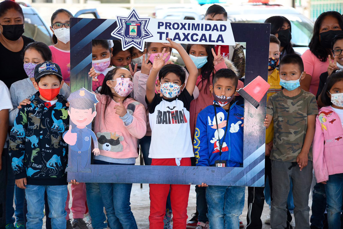 Fortalecen valores niñas y niños de Tizatlán, en curso con Policía capitalina de Tlaxcala