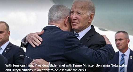 ¡Llegó papá! Biden llega a Israel y abraza a Netanyahu