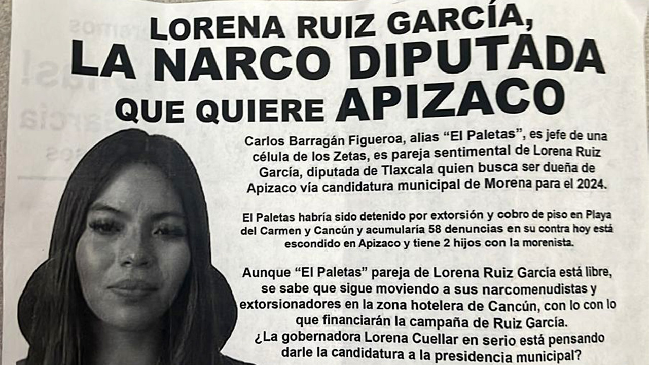 Con volantes, vinculan a diputada morenista Lorena Ruiz con líder de los Zetas