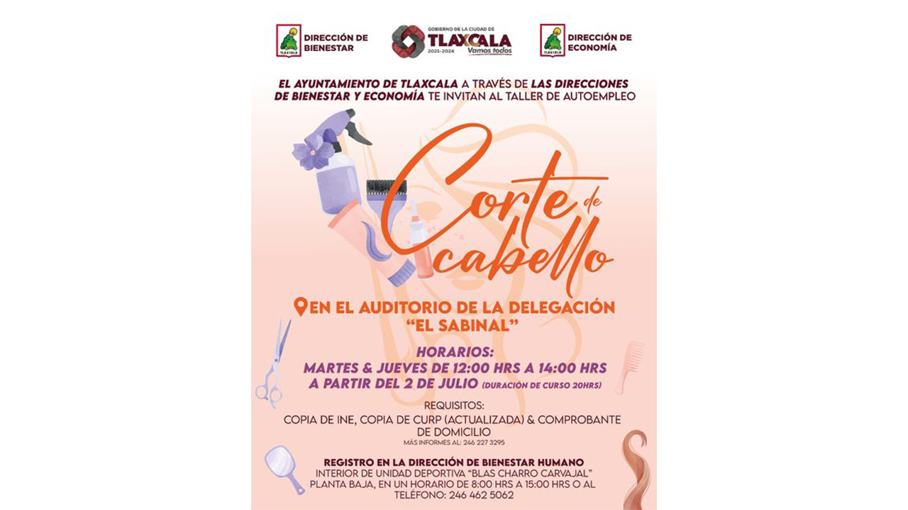 Invita ayuntamiento capitalino a curso de corte de cabello