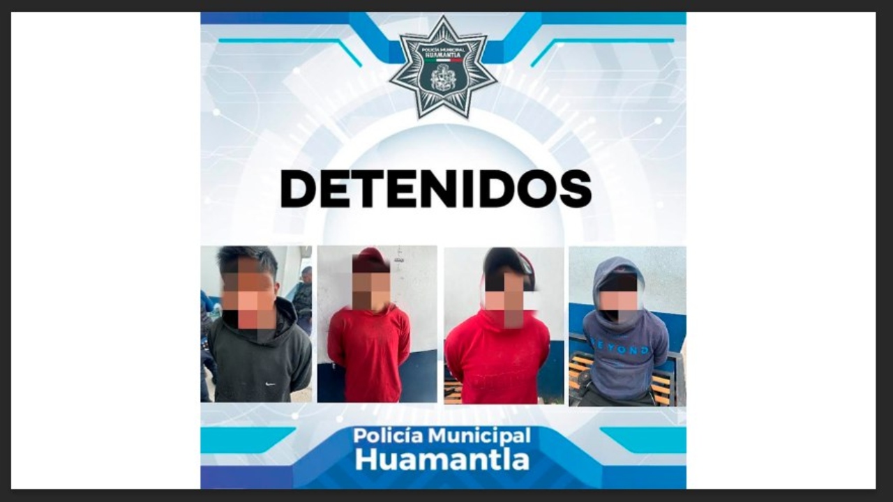 Detiene Policía de Huamantla a tres sujetos por agresiones y robo de cámaras de vigilancia