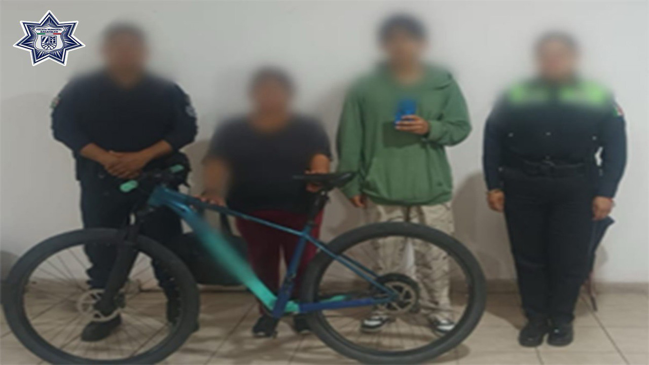 Seguridad pública de Zacatelco recupera bicicleta y celulares robados