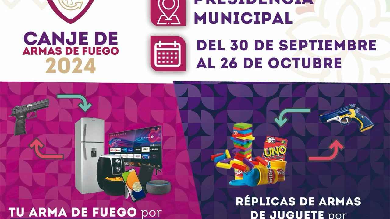 Ayuntamiento de Tlaxcala se suma a la Campaña de Canje de Armas 2024