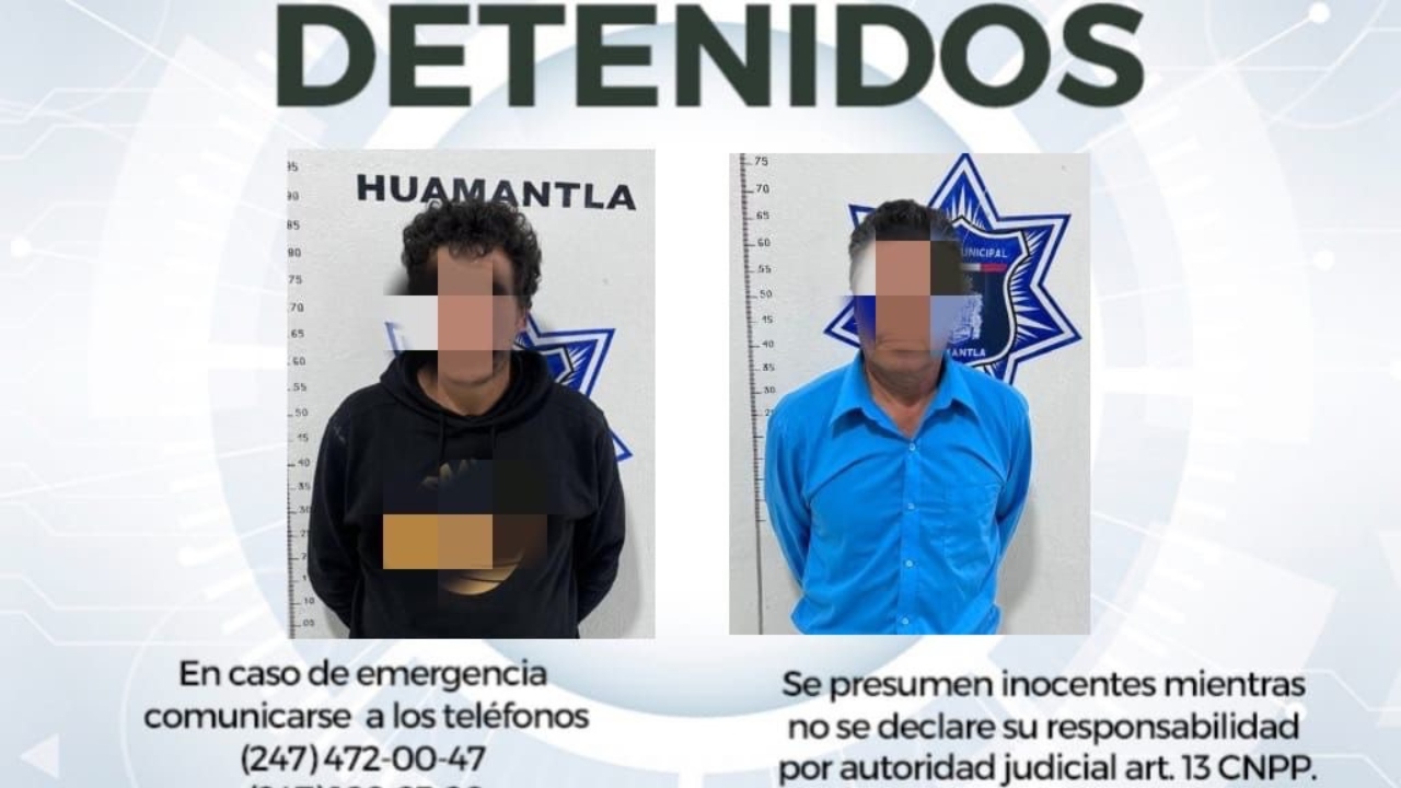 Detienen policías de Huamantla a dos personas señaladas por allanamiento