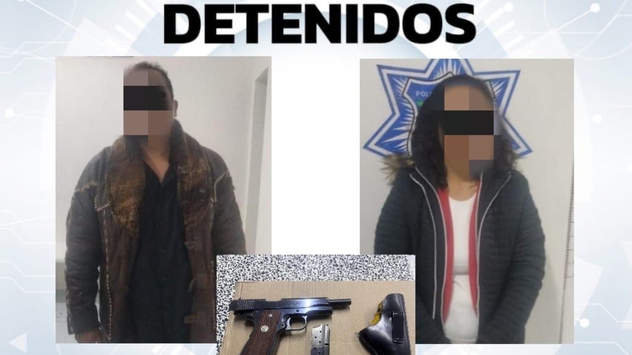 Policía de Huamantla captura a dos personas que portaban arma de fuego sin documentación legal