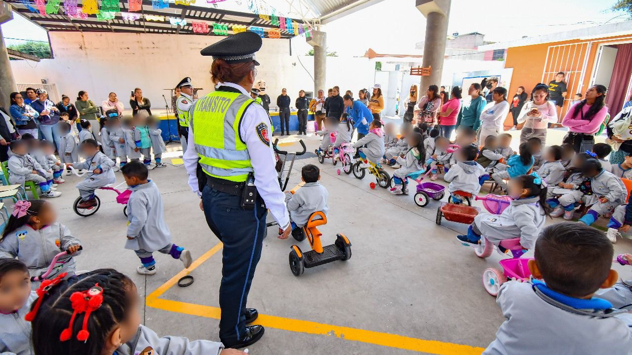 Con proximidad social, Huamantla fortalece acciones de prevención del delito y educación vial en jardín de niños