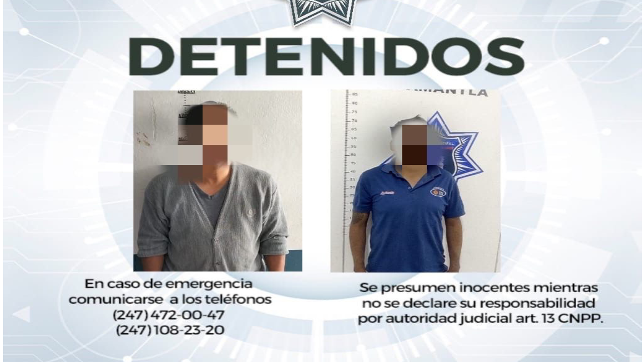 Policía municipal de Huamantla disuade riña y detiene a dos involucrados