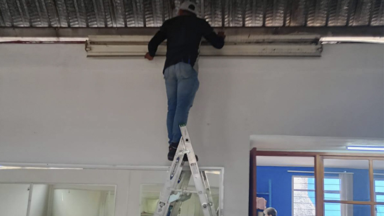 Realizan trabajos de mantenimiento en la Casa del Abue en Totolac