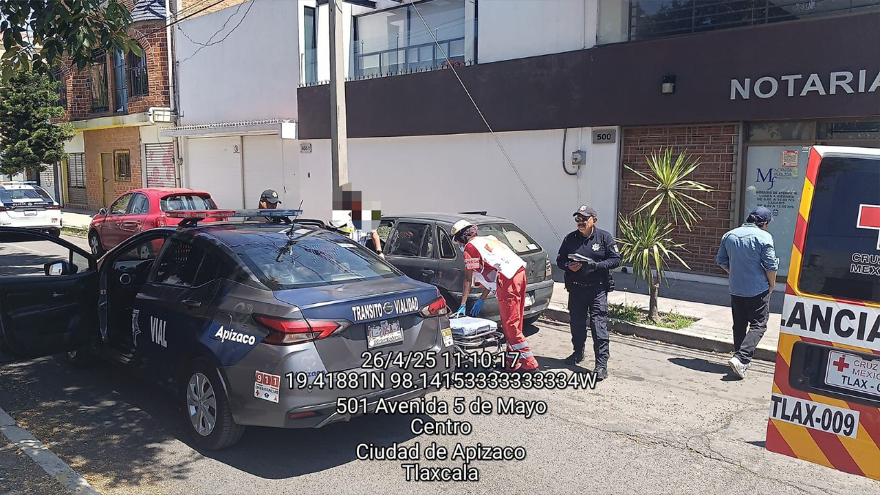 Atiende de inmediato policía municipal de Apizaco intento de asalto en avenida 5 de mayo