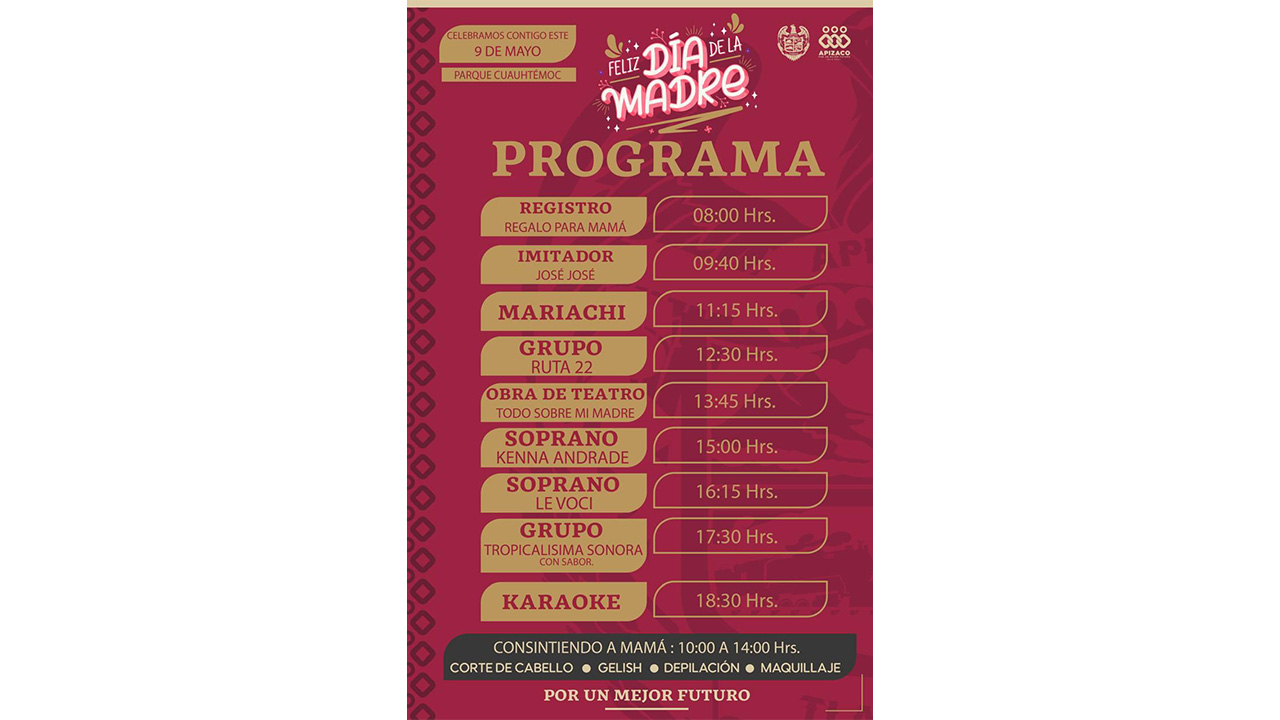 Celebrará Apizaco el día de las madres con música, arte y apoyo a la economía familiar