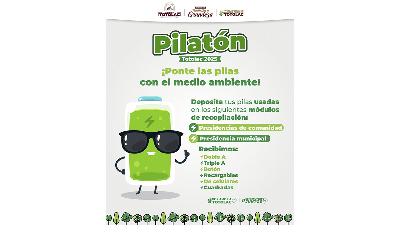 Totolac lanza campaña de recolección de pilas para proteger el medio ambiente