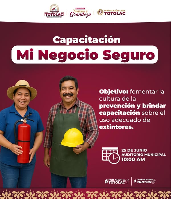 Totolac impulsa negocios más seguros con capacitación gratuita sobre uso de extintores