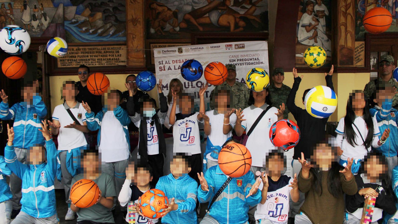 Infancia chiautempense participa activamente en el canje por la paz