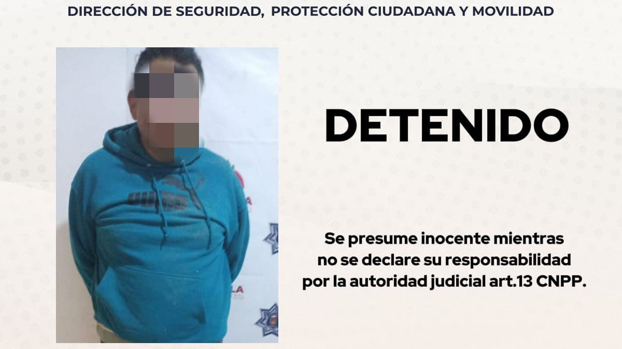 Detiene policía municipal de Tlaxcala a presunto agresor armado
