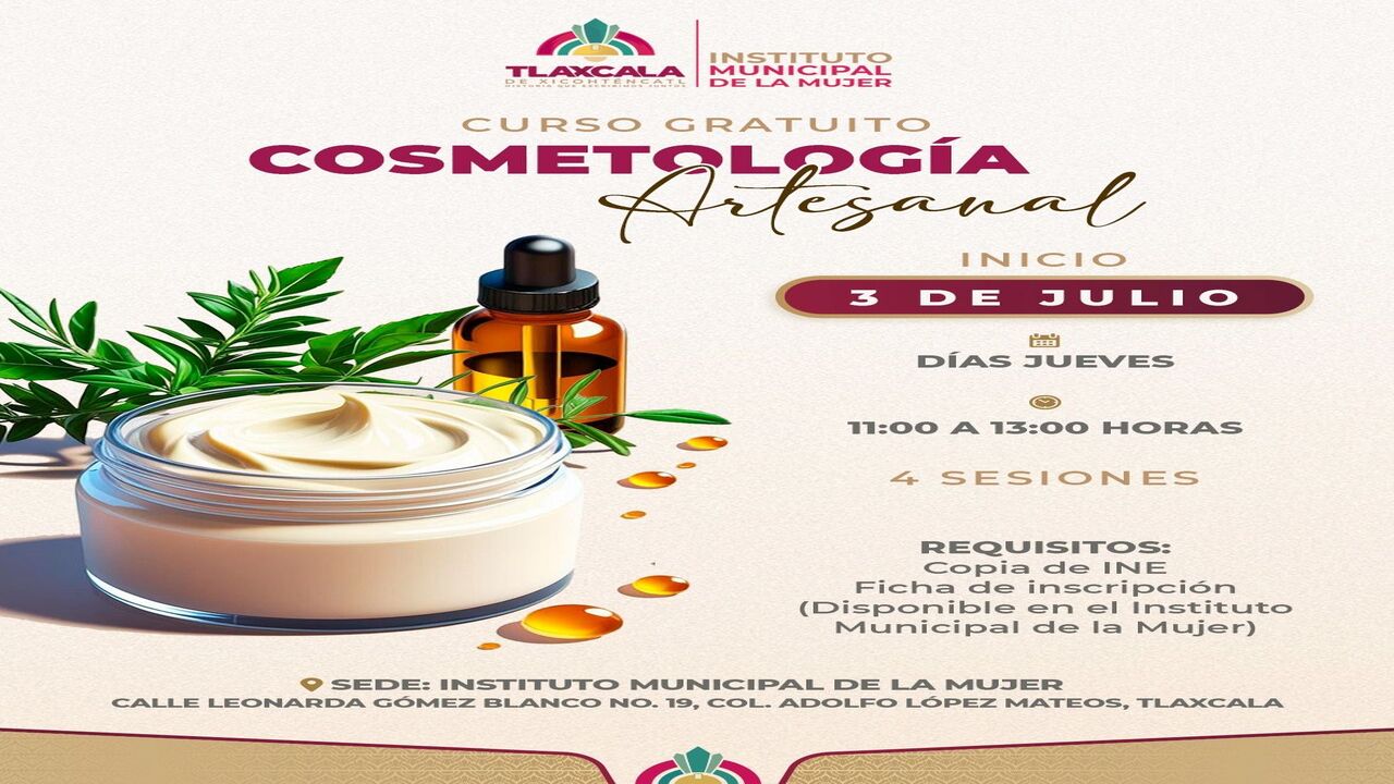 El ayuntamiento de Tlaxcala impulsa el empoderamiento femenino con taller gratuito de cosmetología artesanal