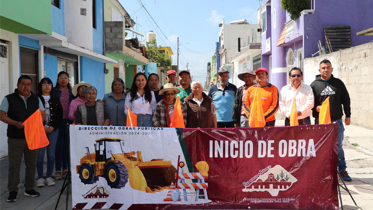 Arranca en Ixtenco rehabilitación de drenaje sanitario y pavimento con concreto hidráulico en calle 2 Sur