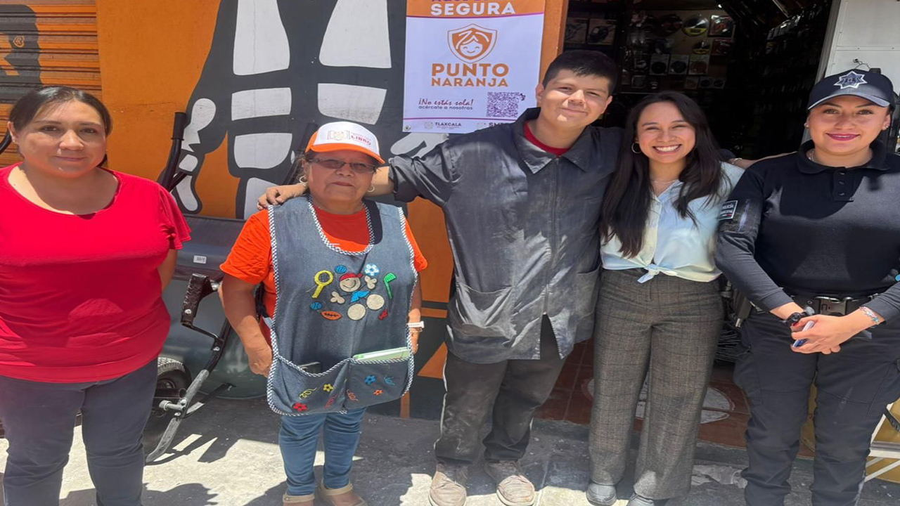 Ixtenco instala 10 Puntos Naranja para proteger y apoyar a mujeres en tránsito