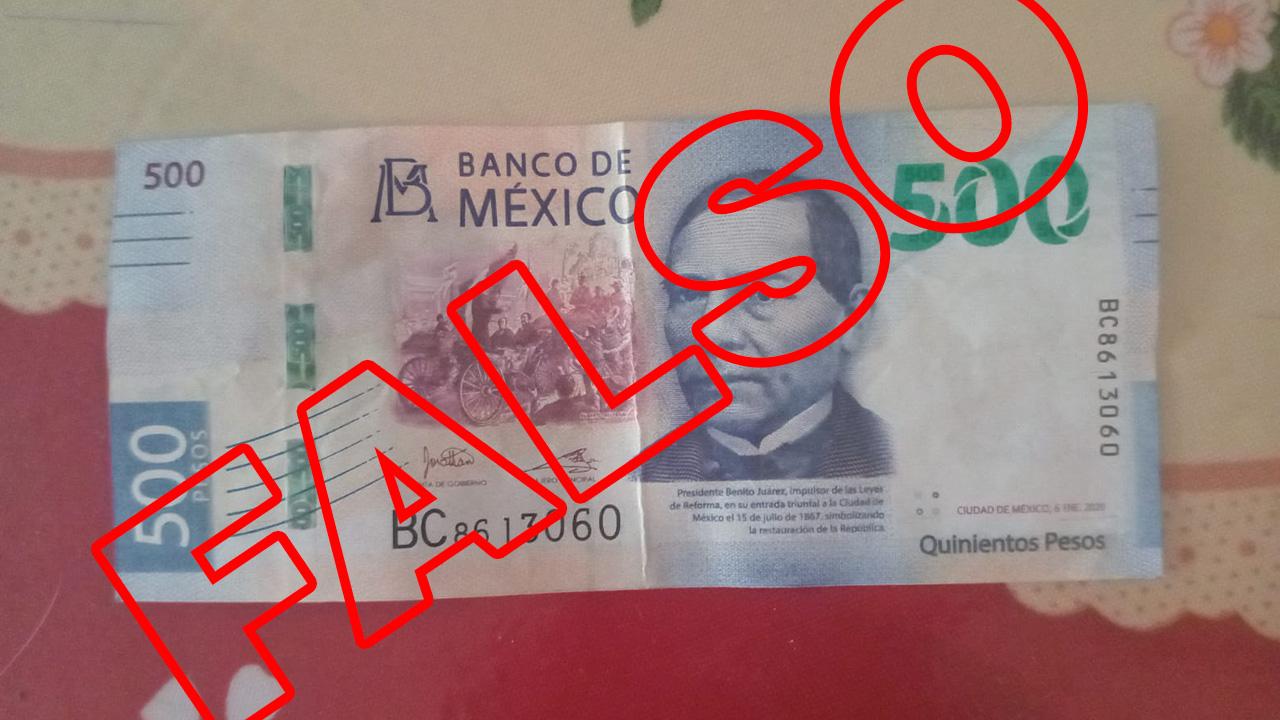 Alertan por circulación de billetes falsos de 500 pesos en Apizaco