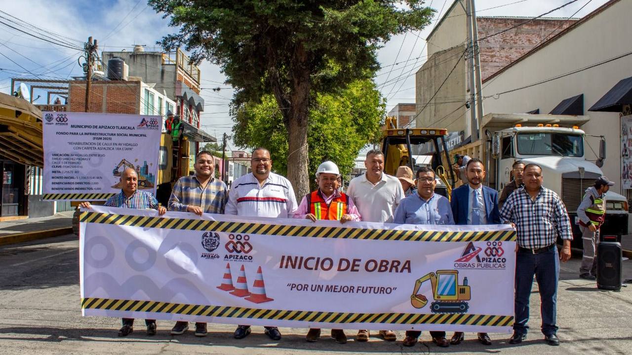 Apizaco inicia rehabilitación de la avenida Hidalgo con inversión superior a 1.3 mdp