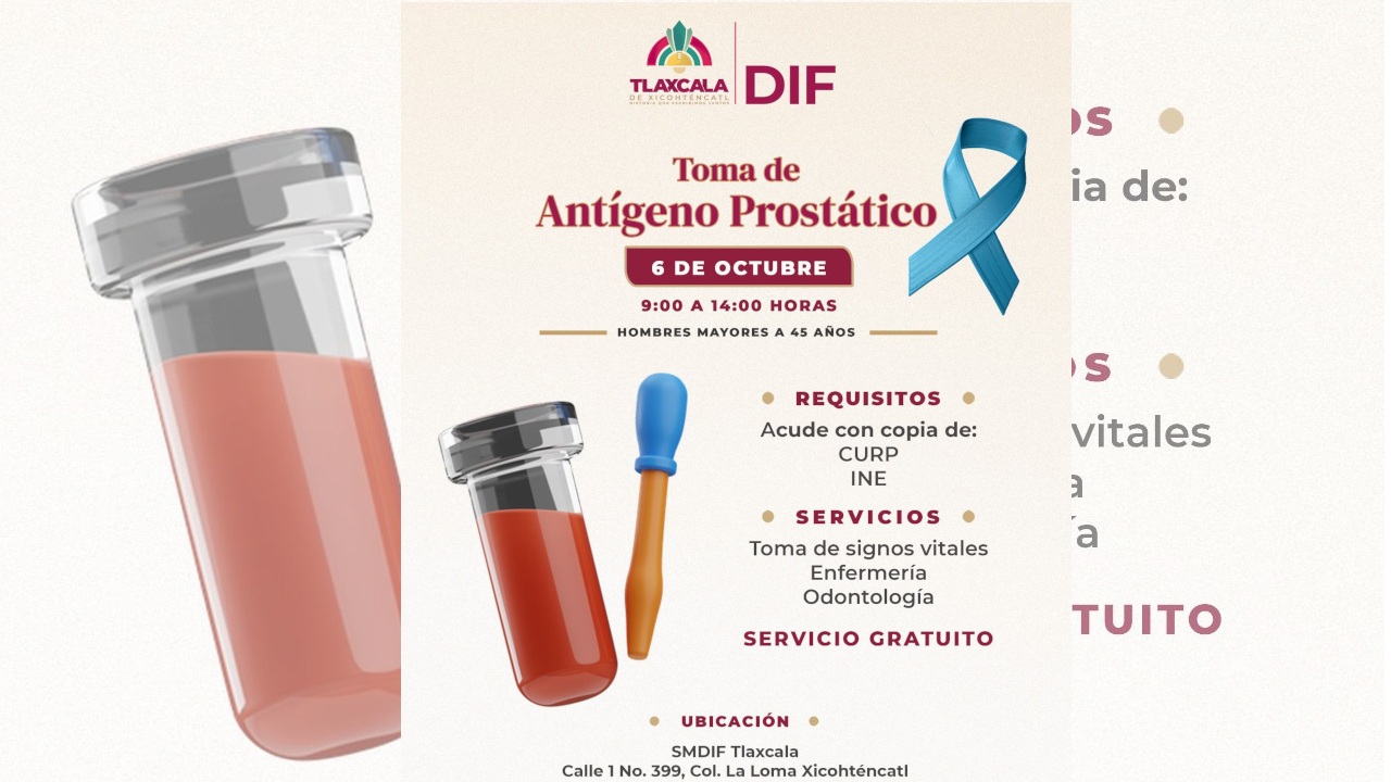 Ayuntamiento de Tlaxcala refuerza la salud del hombre con jornada de detección temprana del cáncer de próstata