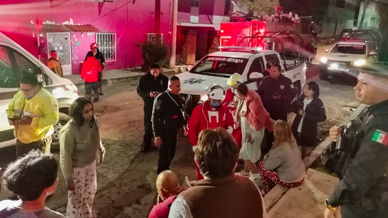 Con coordinación interinstitucional, Policía de la capital protege a una familia tras incidente con tanque de gas en La Loma Xicohténcatl