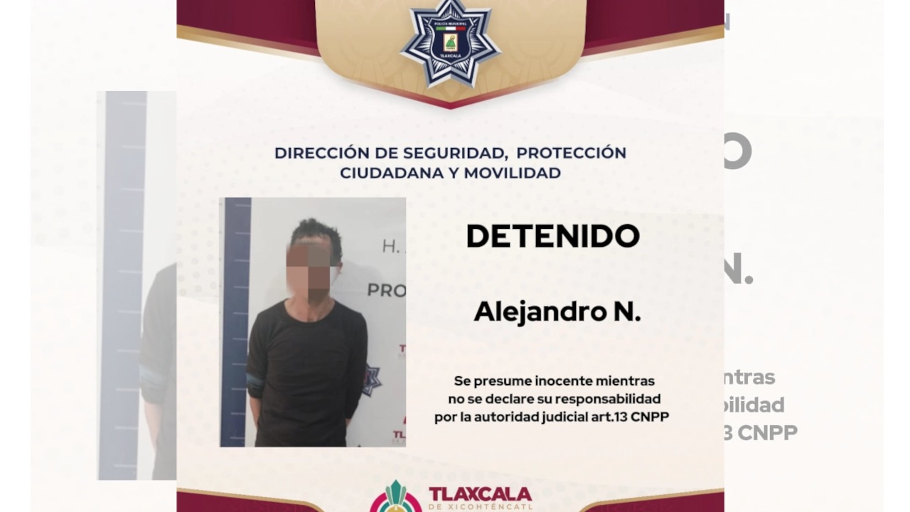 Policía Municipal de Tlaxcala protege el patrimonio de las familias con detención de individuo por tentativa de robo