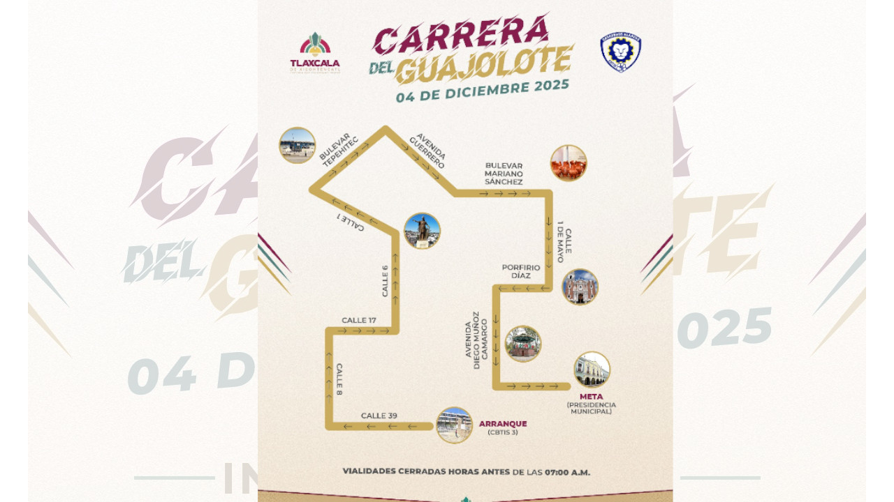 Con respaldo del Ayuntamiento de Tlaxcala, CBTIS 03 llevará la Carrera del Guajolote por calles de la capital