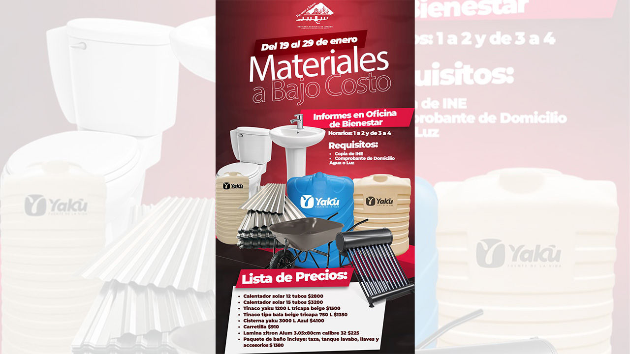 Arranca en Ixtenco la primera campaña de materiales a bajo costo 2026