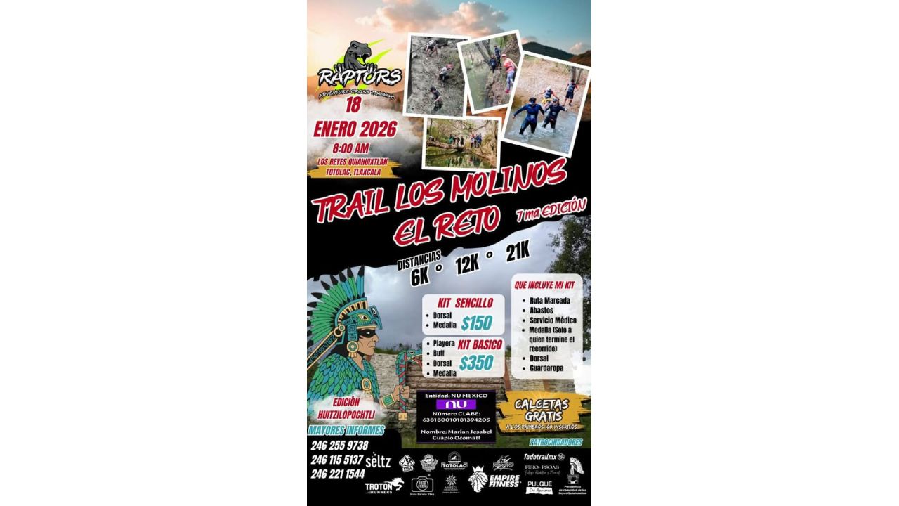 Trail Los Molinos: experiencia deportiva en Los Reyes Quiahuixtlán