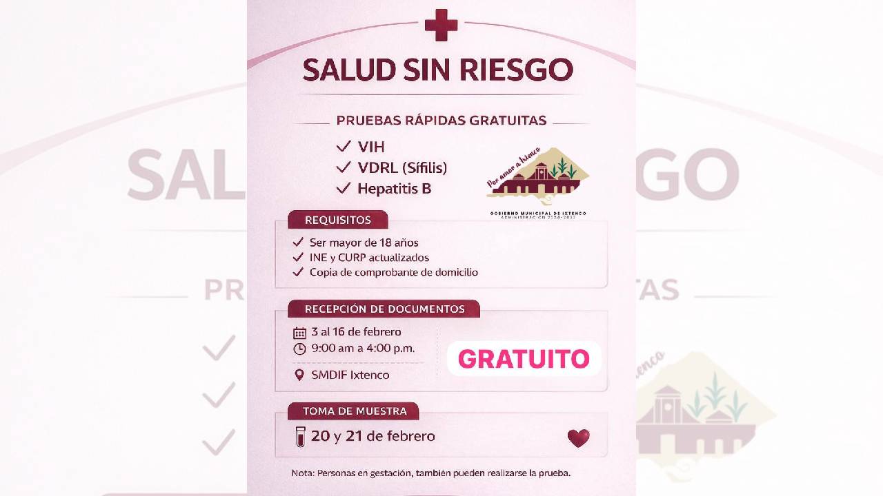 Impulsan campaña “Salud Sin Riesgo” para la detección oportuna de ETS en Ixtenco