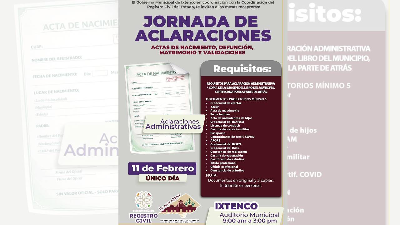 Ixtenco será sede de jornada para corregir y validar actas oficiales
