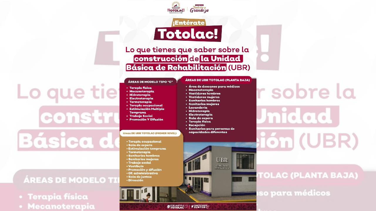 Totolac tendrá por primera vez una Unidad Básica de Rehabilitación