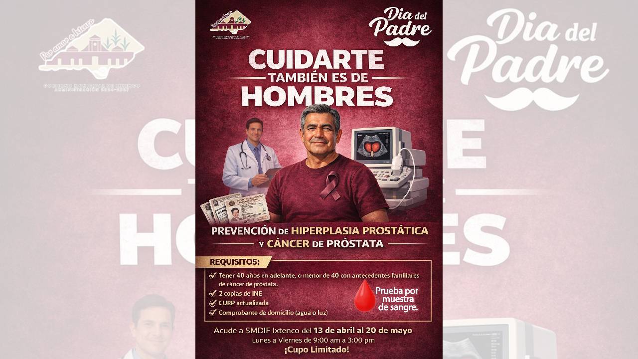 SMDIF Ixtenco impulsa campaña de prevención de cáncer de próstata
