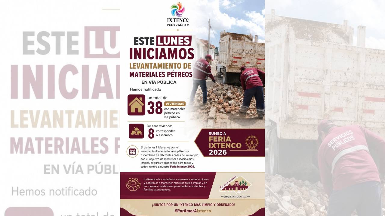 Hoy inicia levantamiento de materiales pétreos en Ixtenco