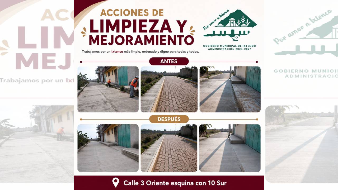 Más Calles Limpias, compromiso permanente en Ixtenco