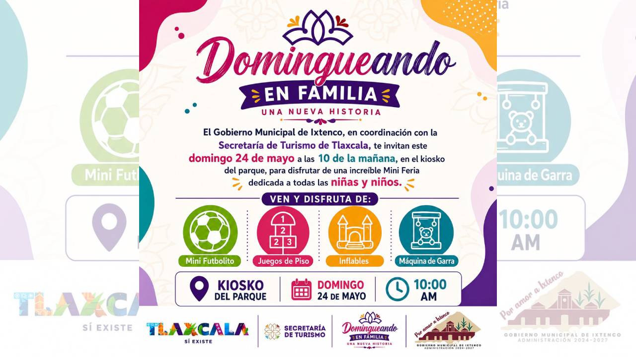 Invitan a familias de Ixtenco a disfrutar de “Domingueando”