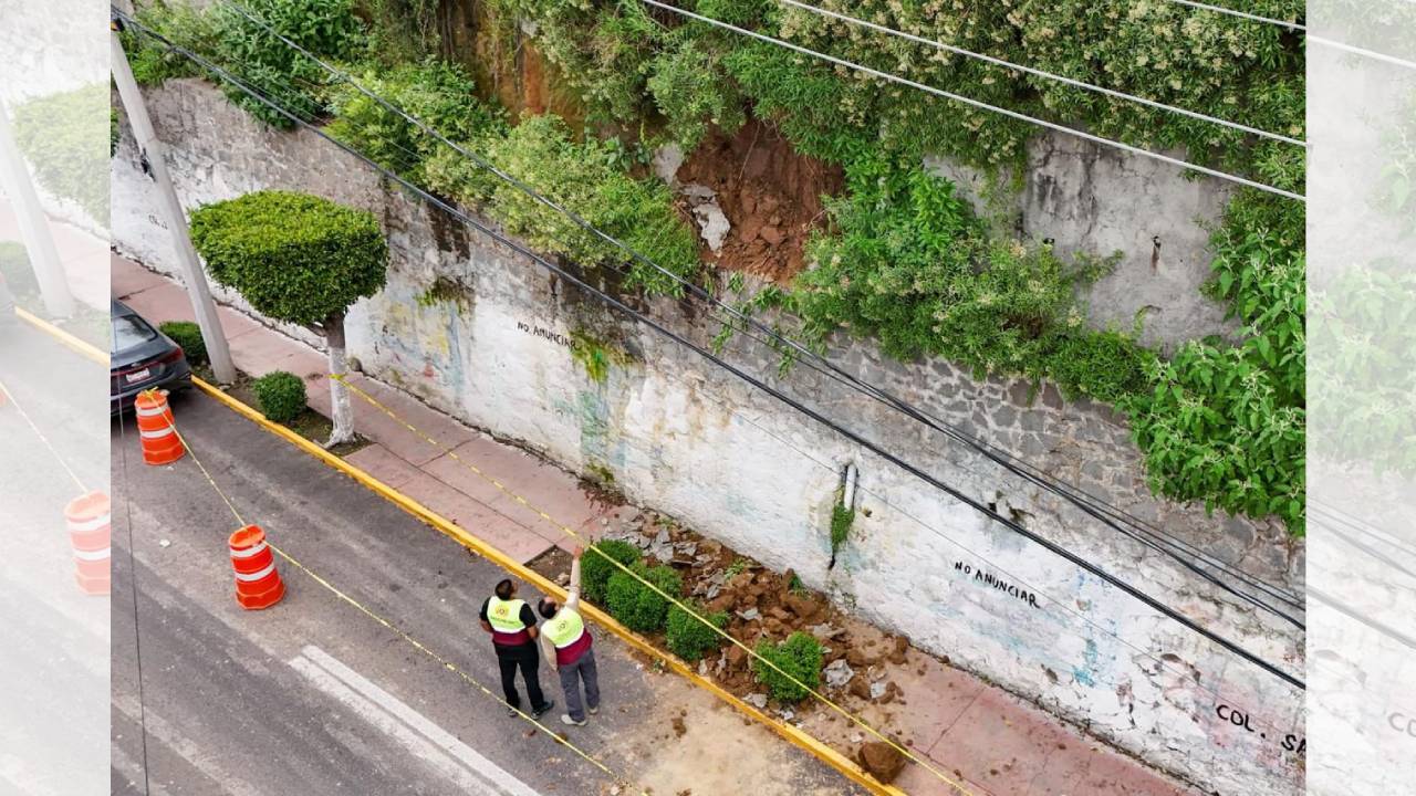 Protección Civil de Tlaxcala atiende reporte por desprendimiento de revestimiento en San Isidro