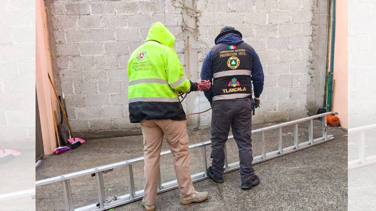Policía municipal y protección civil de Tlaxcala atendieron reporte durante tormenta con saldo blanco